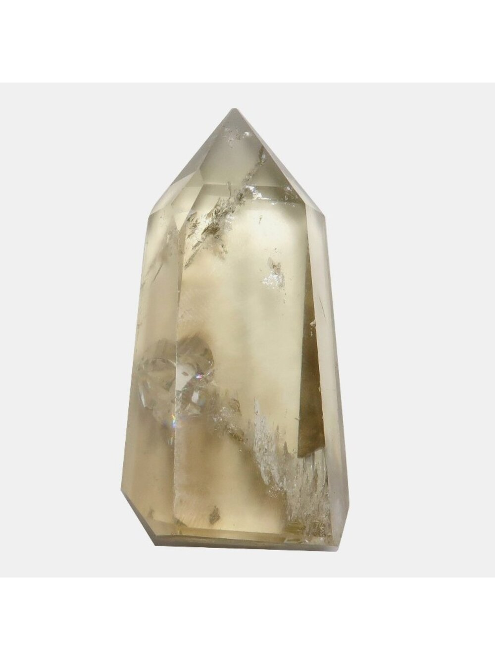 Lemon Quartz Tower Wand Clear Yellow Manifestation Crystal Point Gemstone
